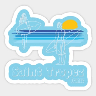 Saint Tropez Surfing Beach Surf Guy Girl Sticker